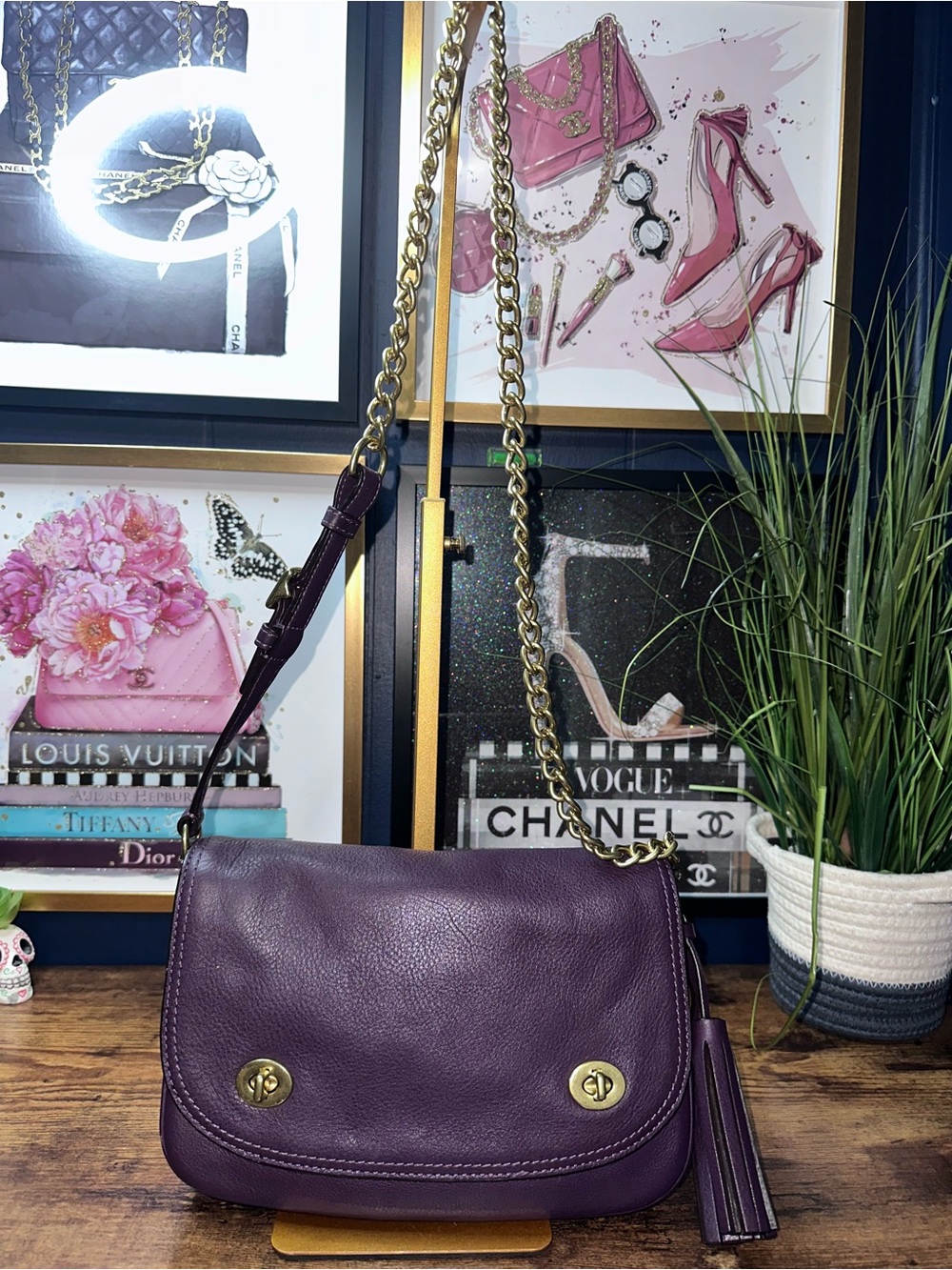 Coach Legacy Leather Double Gusset Flap Bag